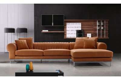 Modern Full Leather Sectional Sofa - 1004
