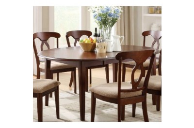 Round Extendable Dining Table Cherry Color - C199201