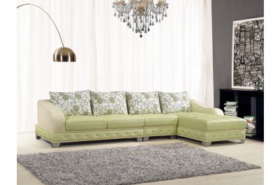 7427 Leather Sectional with Chair