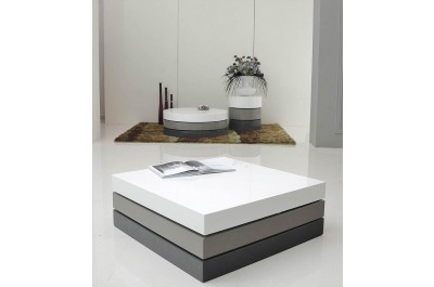 T2 - Lacquer  3 - Tone Modern Square Coffee Table 