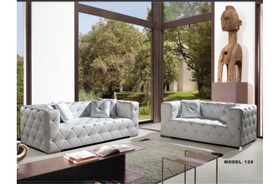 128 Full Leather Sofa with crystals