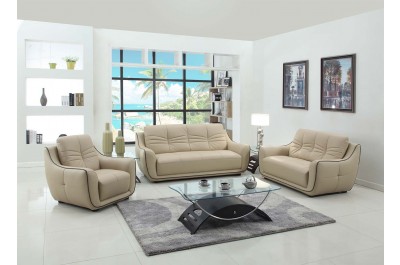 8802  Modern Italian Leather Sofa Set Beige