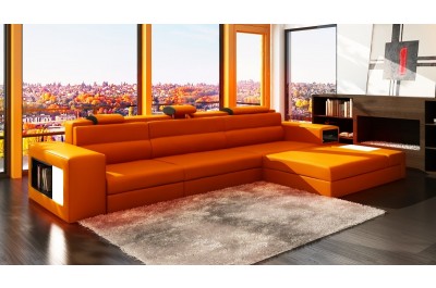 Polaris Mini Modern  Leather  Sectional
