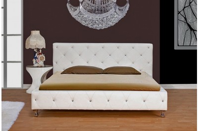 Crystal Tufted Leather Bed 
