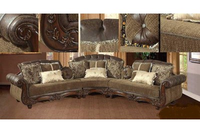 Golden Brown Fabric Sectional 317 - M