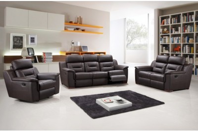 8049 Bonded Leather Recliner Sofa Set Brown