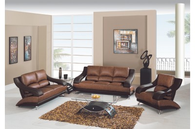 289 Two Tone Leather Sofa Set 