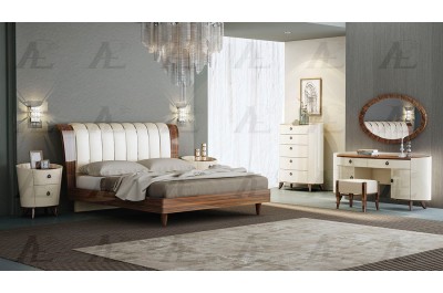 Ivory Brown Rosewood Bed EA01