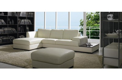 BO 3983 - Contemporary Low Profile Leather Sectional Sofa