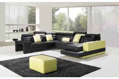 C8106- Modern Leather Sectional Sofa-GE