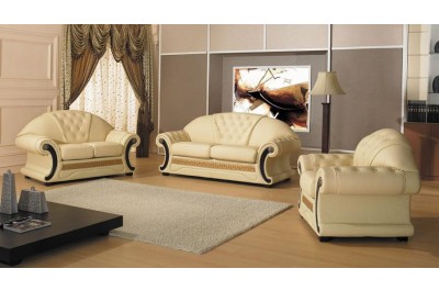 Cleopatra - Traditional Leather Sofa Set