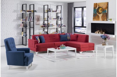 Cantil Sectional (Zigana Marsala/Dark Blue)