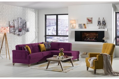 Cantona Sectional (Zigana Purple/Yellow) sofabed 