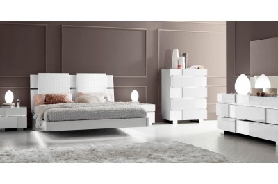 Caprice White Modern Italian Bedroom set -N