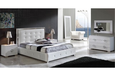 Coco White Modern Italian Bedroom set - N