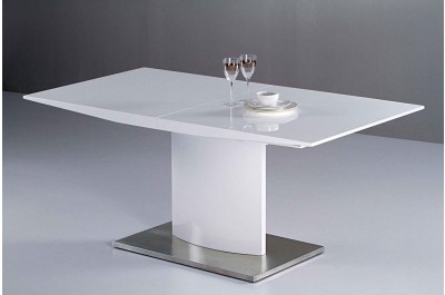 Modern Extendable White Lacquer Dining Table J4102
