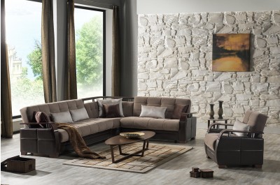 Dancing sofa bed sectional in  Nordby Gray