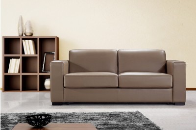 Dual Modern  Brown Leather Sofa Bed