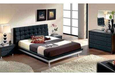 Toledo Black Modern Italian Bedroom set - N