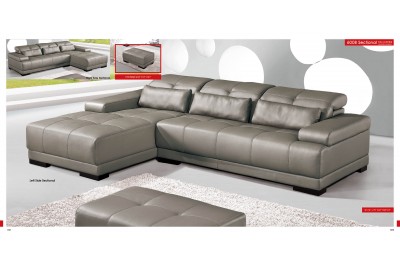 FS- 8006 Leather Sectional with Adjustable Head Rests