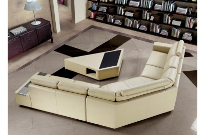 Tera- Beige Sectional Sofa with Coffee Table