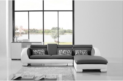 Modern White/Grey L Shape Sofa 