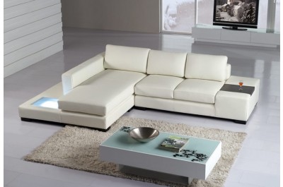 Mini Modern Leather Sectional Sofa