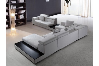 Four - Grey Microfiber Modern Sectional- GE