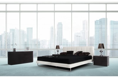 Hannah Modern Grey Leatherette Bed - G