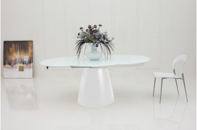 Savor - Modern Round Extend-able White Dining Table