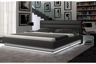 Inmod Contemporary  Leather Bed with Light-GE