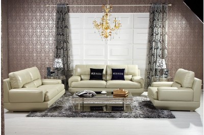 GE- K0448 Modern Grey Italian Leather Sofa Set