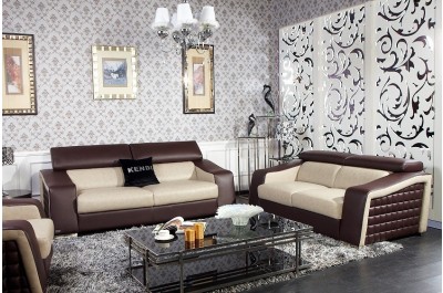 GE-K4448 Modern Multi-Toned Eco-Leather Sofa Set