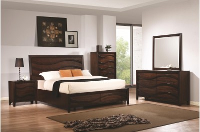 Loncar Queen Bed with Wave Moulding  - CO 203101