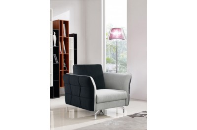Milano Modern Dark Grey & Light Grey Fabric Sofa Set - GE