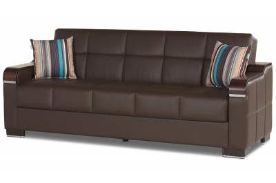 Politan Sofabed – Brown Leatherette