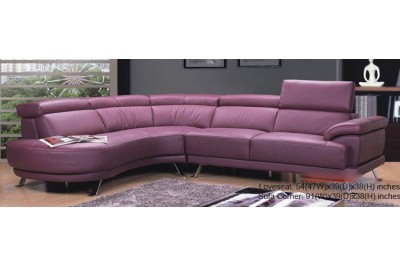 Modern Purple Leather Sectional 0298 -MA