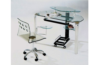 Modern glass computer desk
