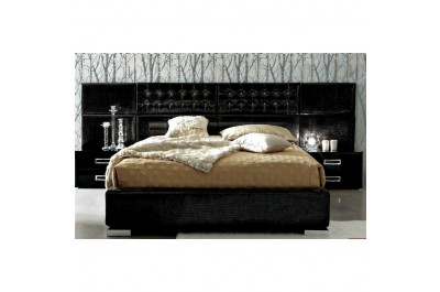 Moon Black Modern Italian Bedroom set - N