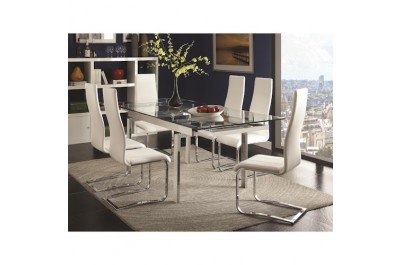 Diablo Clear Glass Modern Dining Set