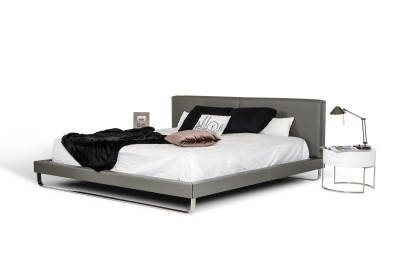  Modern Grey Leatherette Bed - GE