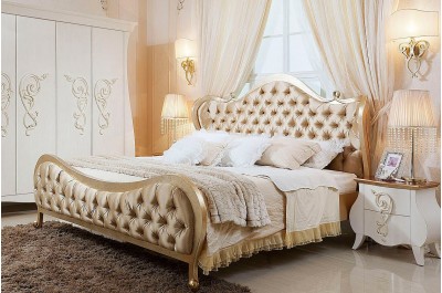 Ravenna - Transitional Beige Fabric Bed - GE