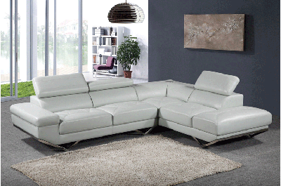 Skippy Modern Leather Match Sectional-Q