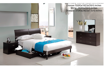 Modern Wenge color bedroom set