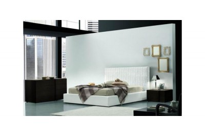 Lido White Leather  Bed