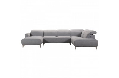 Divani Casa Hudson Modern Grey Fabric Sectional Sofa