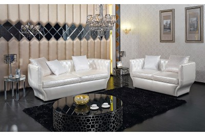 D6002 - Modern Pearl White Sectional Sofa - GE