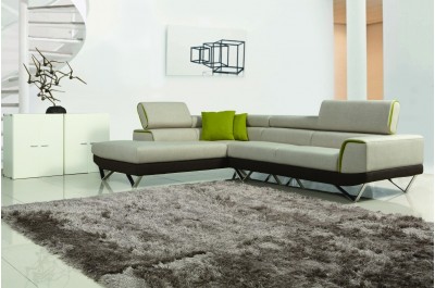 1361 - Modern Fabric Sectional Sofa with Retractable Headrests - GE