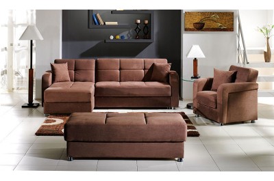 Glasses Sofa Bed Sectional Brown