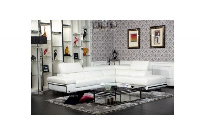 Ann Modern white Leather sectional 